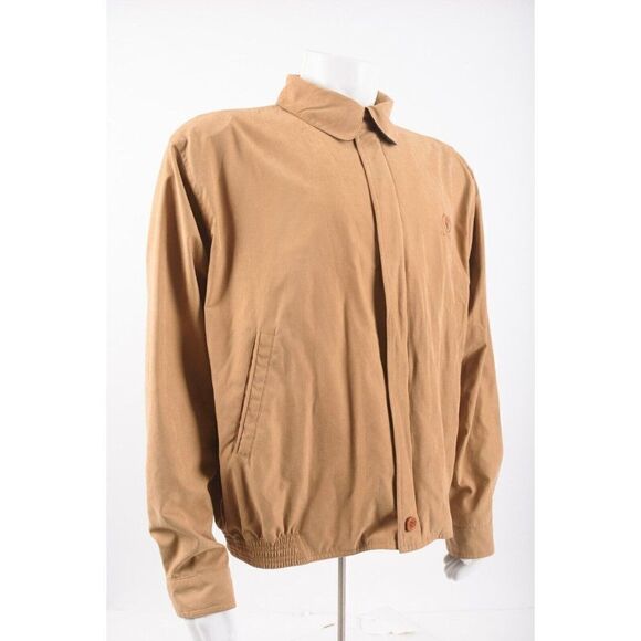 Vintage Mens Caesars Casino Bomber Jacket Coat Size XL Camel Tan - Picture 2 of 6